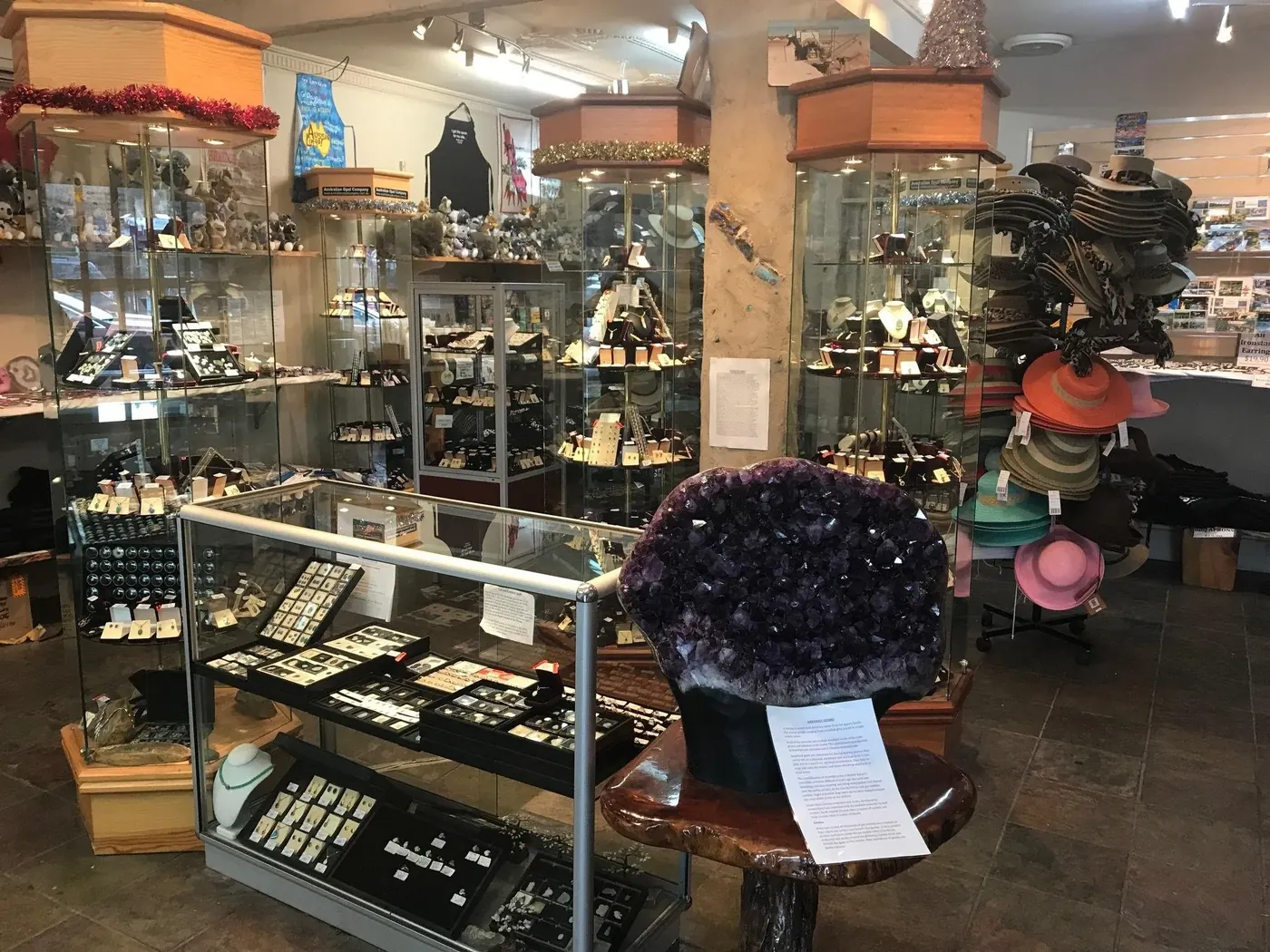Cellar-door shelves of Barossa preserves, homewares and gifts